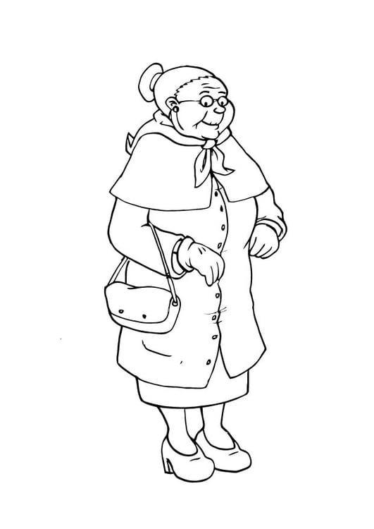 Coloring page grandmother