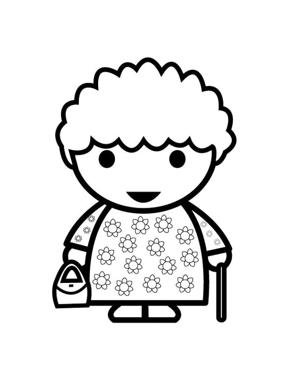 Coloring page grandmother