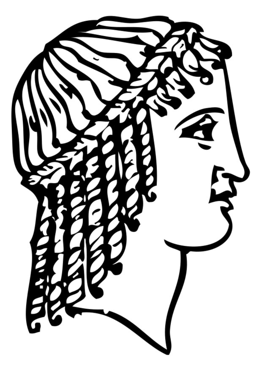 Coloring page Greek haircut