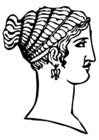 Coloring page Greek haircut