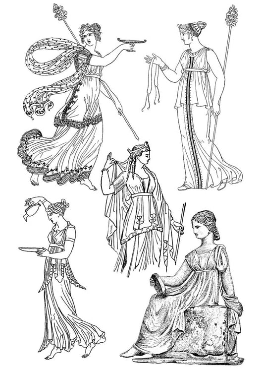 Coloring page Greek women