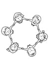 Coloring pages group of children
