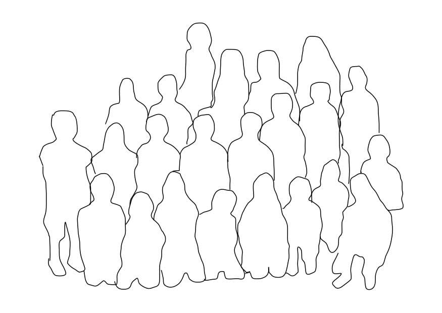 Coloring page group of people - class
