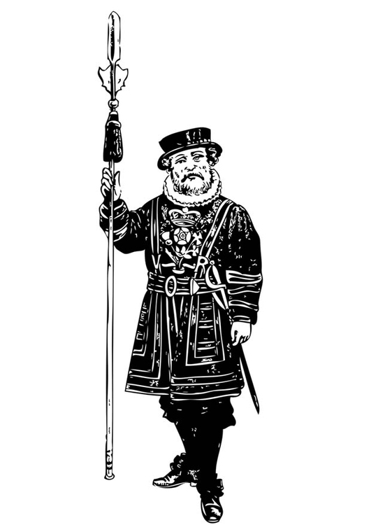 Coloring page guard - tower of London