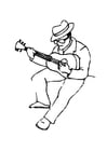 Coloring page guitar player