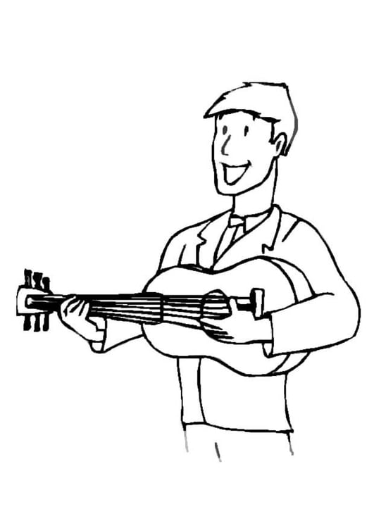 Coloring page guitarist