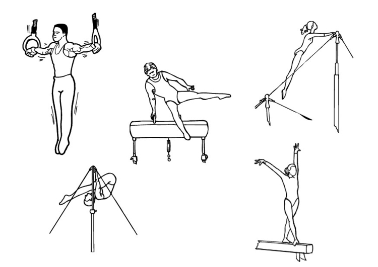 Coloring page gymnastics