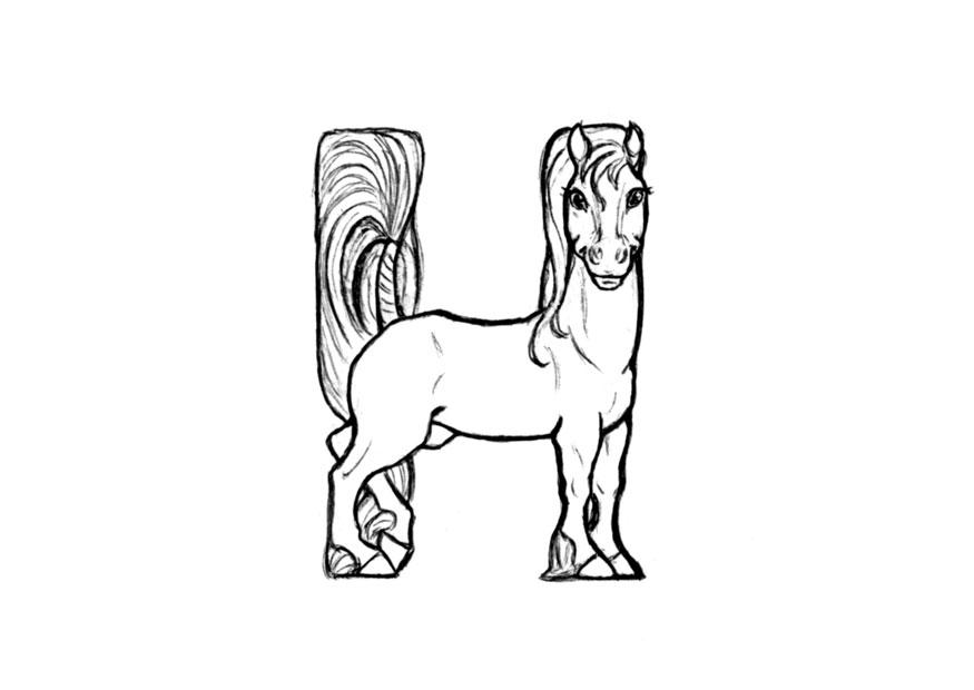 Coloring page h-horse