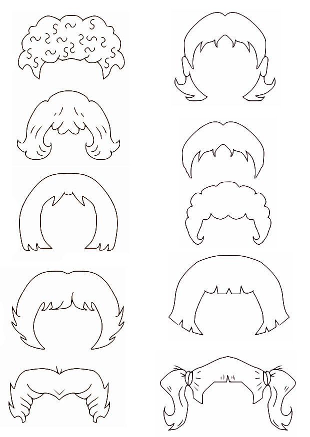Coloring Page hair - Free printables - Img 27226