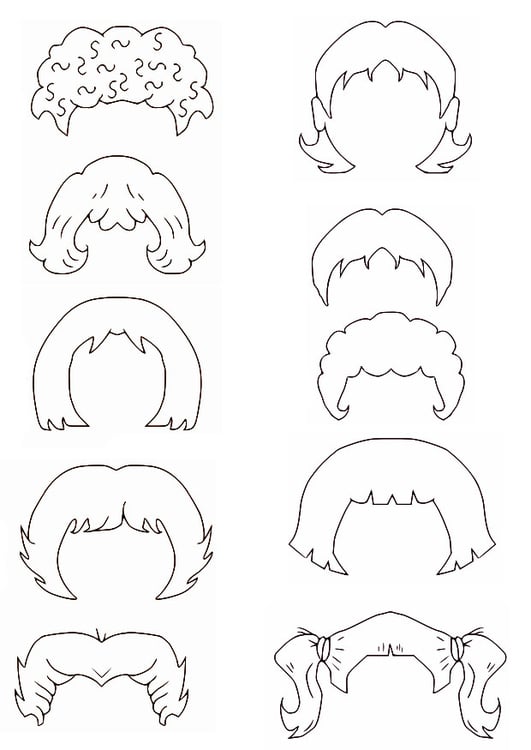 Coloring Page hair - free printable coloring pages