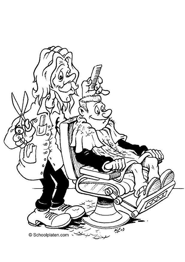 Coloring page hair dresser