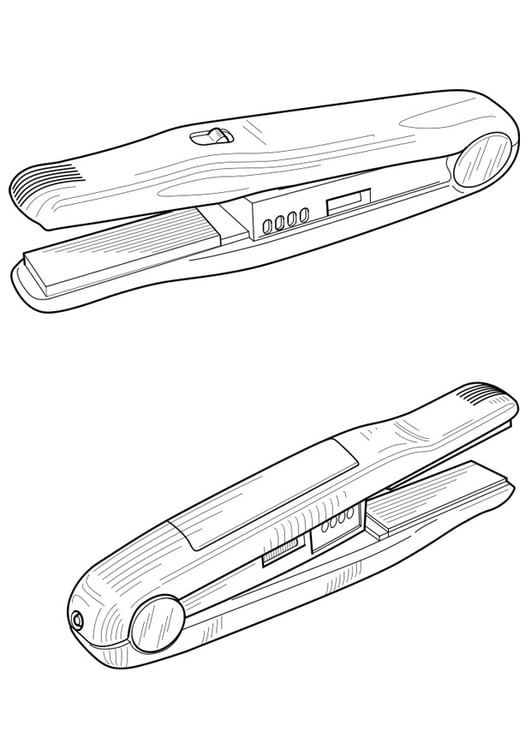 Coloring page hair straightener
