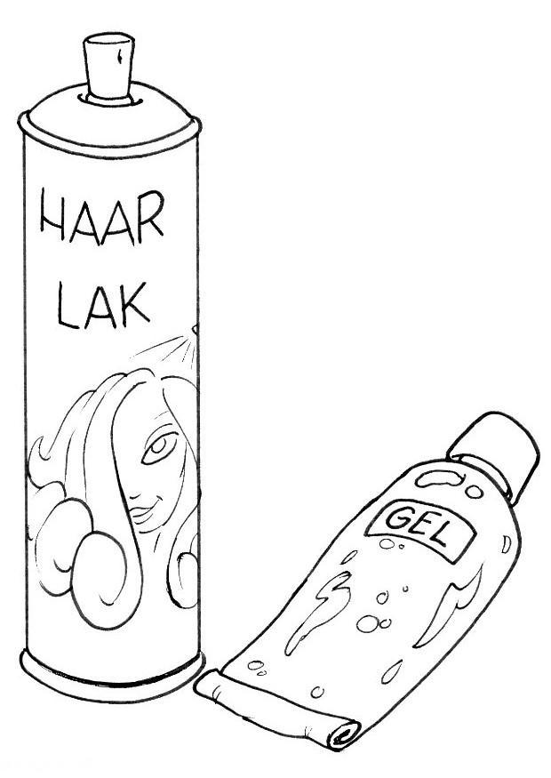 Coloring page hairstyling gel and spray