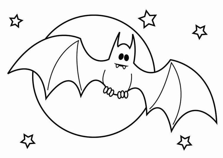 Coloring page Halloween bat
