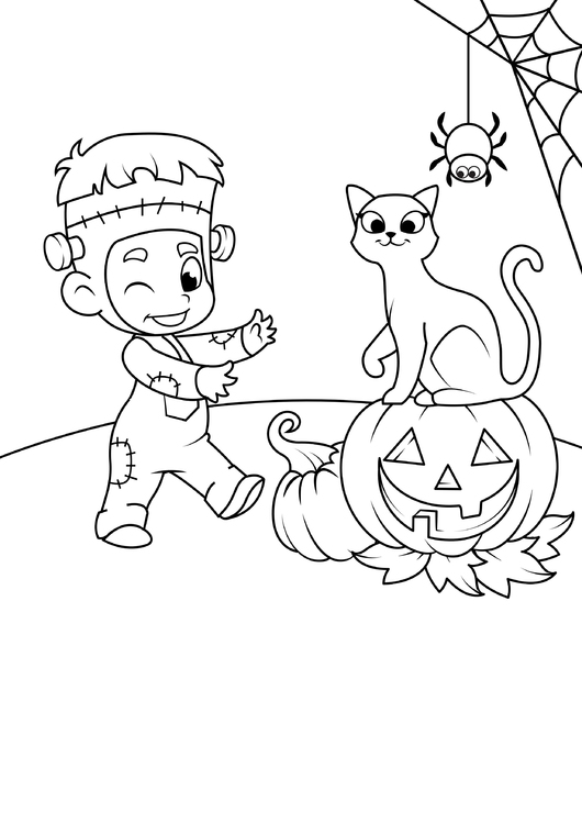 Coloring page halloween costume