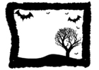 Coloring page Halloween frame