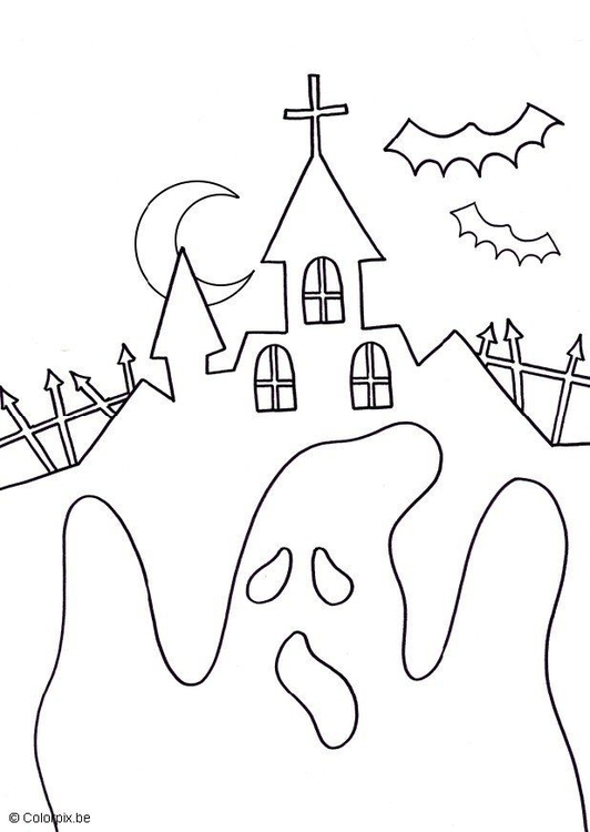 Coloring page halloween ghost