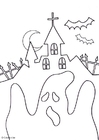 Coloring page halloween ghost