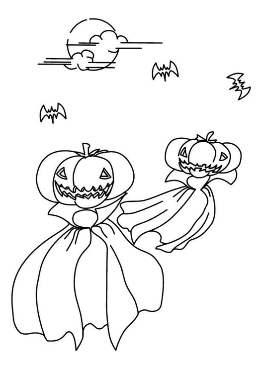 Coloring page halloween ghosts