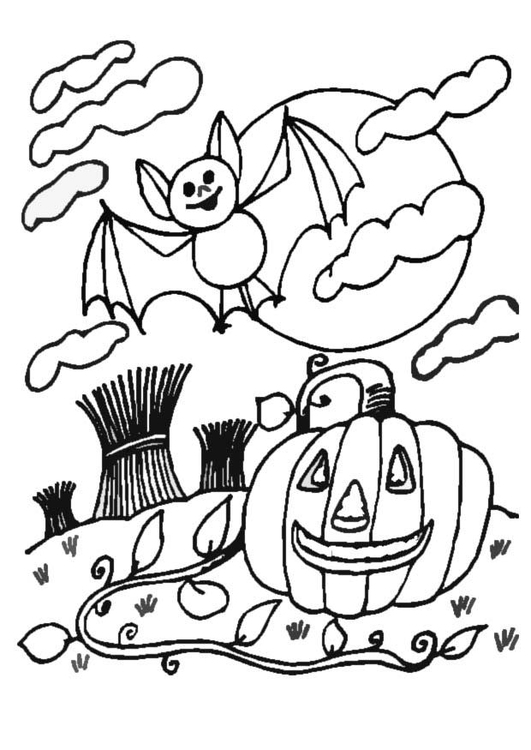 Coloring page halloween night