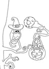 Coloring page Halloween night