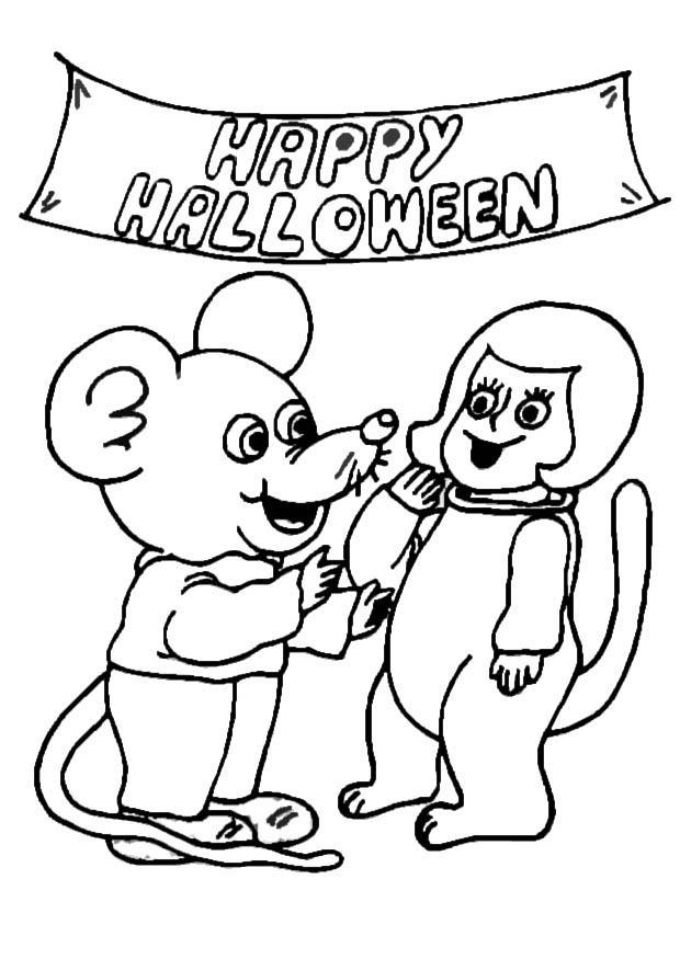 Coloring page halloween party