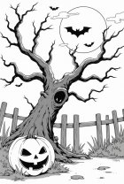 Coloring page halloween scene