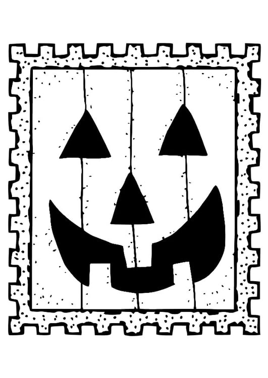 Coloring page halloween stamp