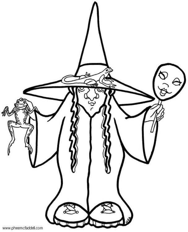 Coloring page halloween witch