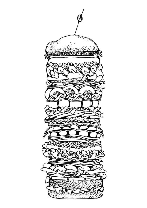 Coloring page Hamburger