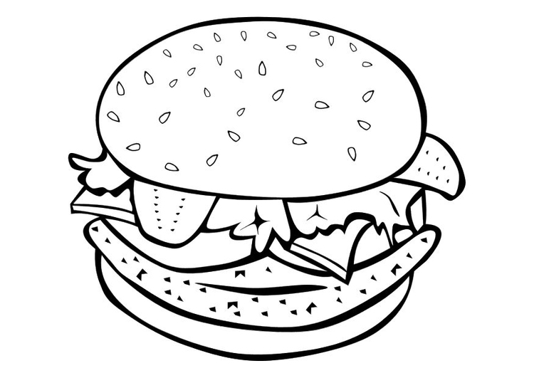 Coloring page hamburger