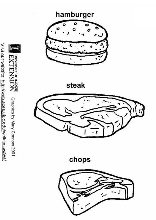 Coloring page hamburger steak chops