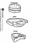 Coloring pages hamburger steak chops