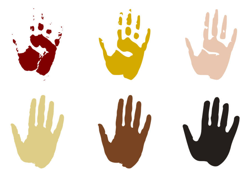 Coloring page hand prints