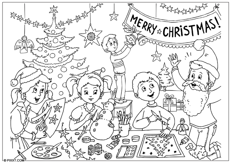 Coloring page Happy Christmas