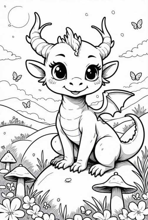 happy dragon in the sun