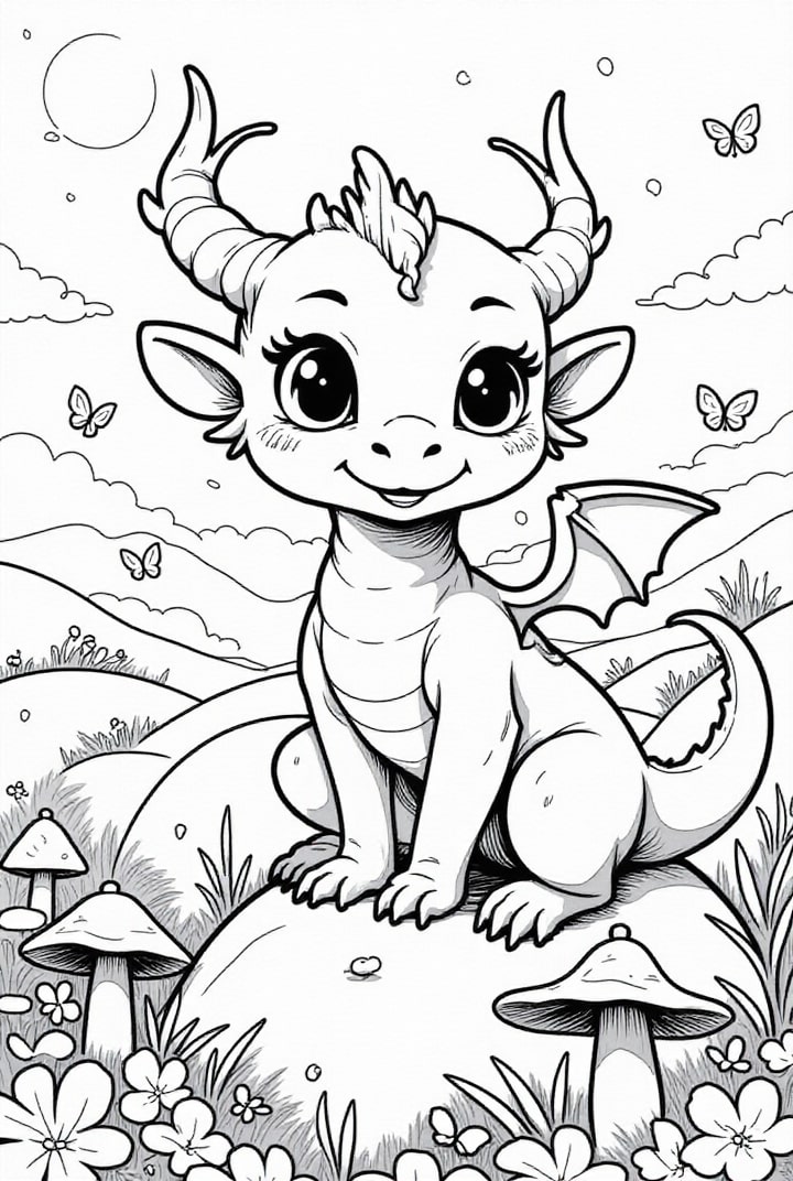 happy dragon in the sun
