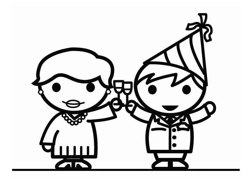Coloring page Happy New Year !