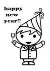 Coloring page Happy New Year