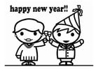 Coloring page Happy New Year