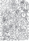 Coloring pages Happy New Year