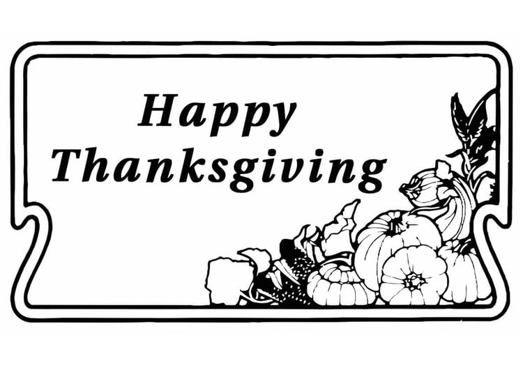 Coloring page Happy Thanksgiving