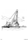 Coloring page harbour crane