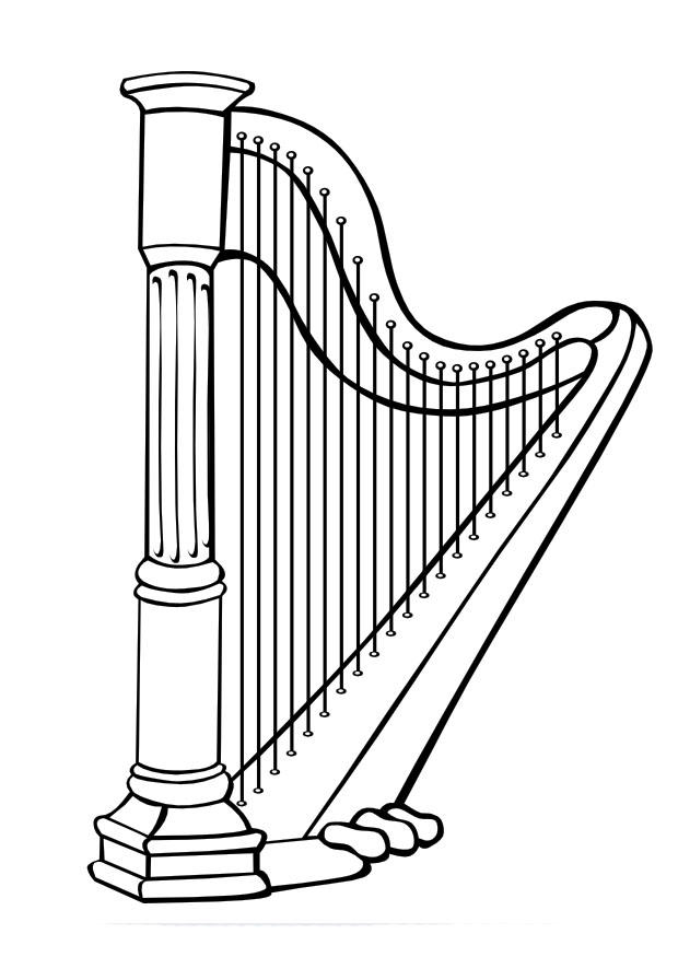 Coloring Page harp - free printable coloring pages - Img 10004