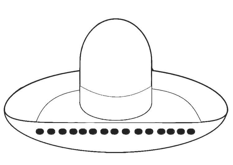 Coloring page hat - sombrero