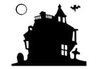 Coloring page haunted house