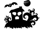 Coloring pages haunted house