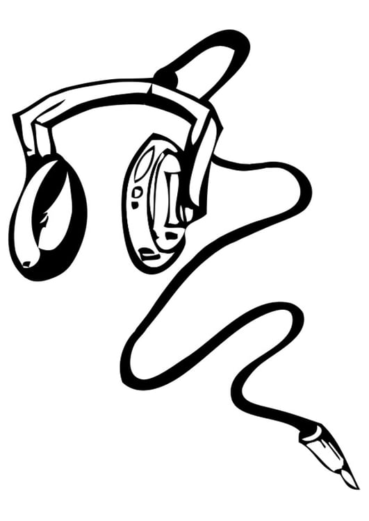 Coloring page headphones