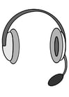 Coloring pages headphones with microphone