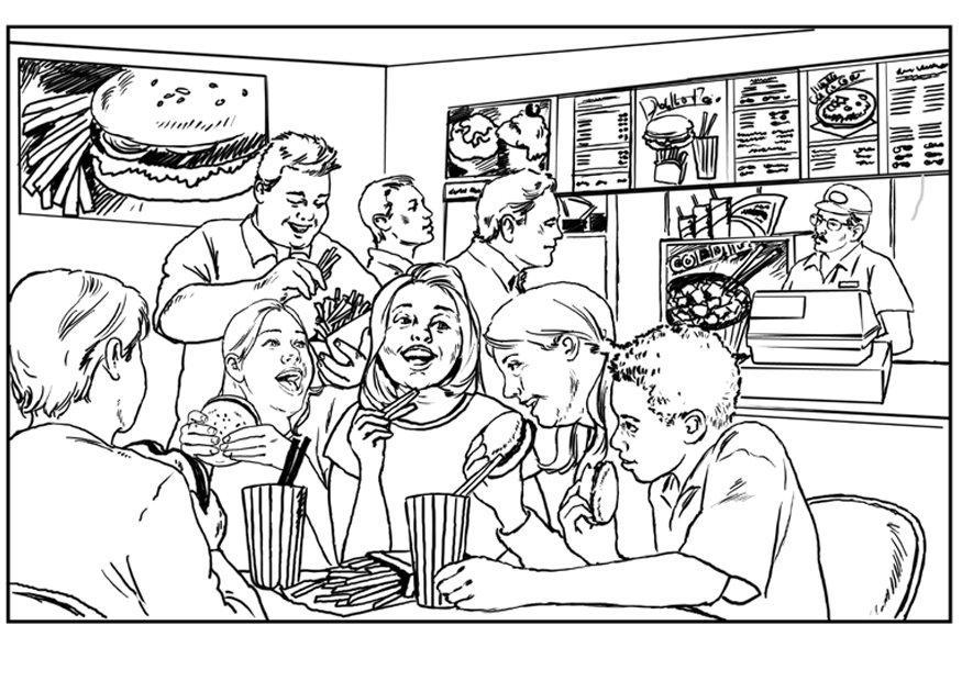Coloring page health - food